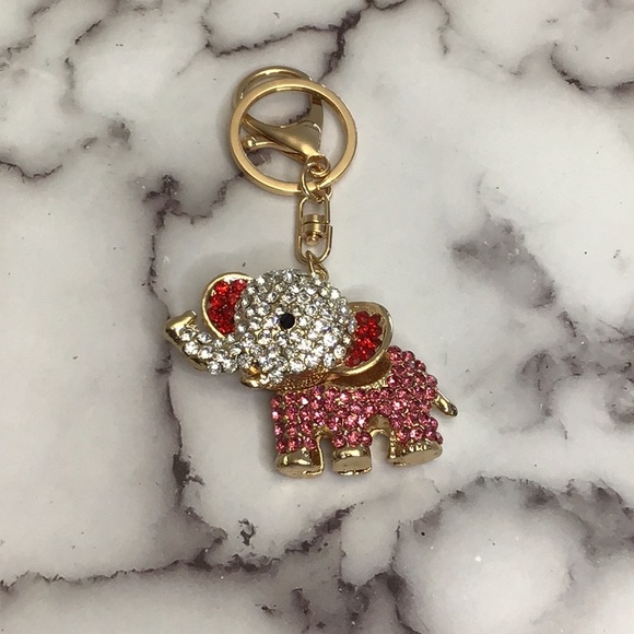 Cute Baby Elephant Rhinestone Bling Keychain, Handbag Charm, NWOT - Picture 1 of 5